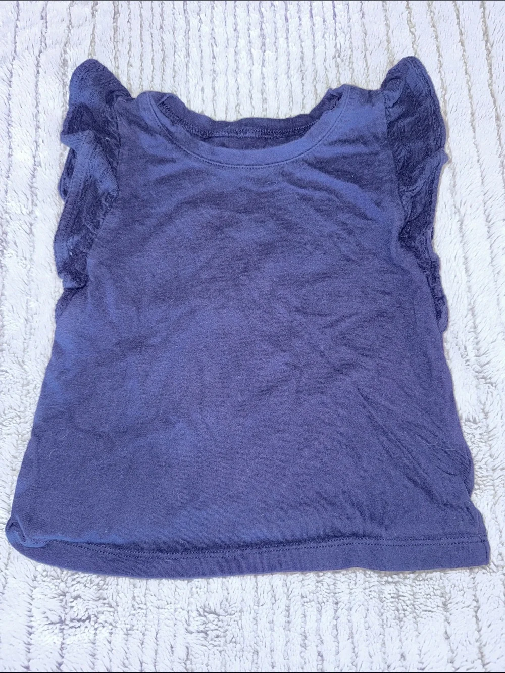 GAP Girls Navy Blue Ruffle Sleeve Tank Top